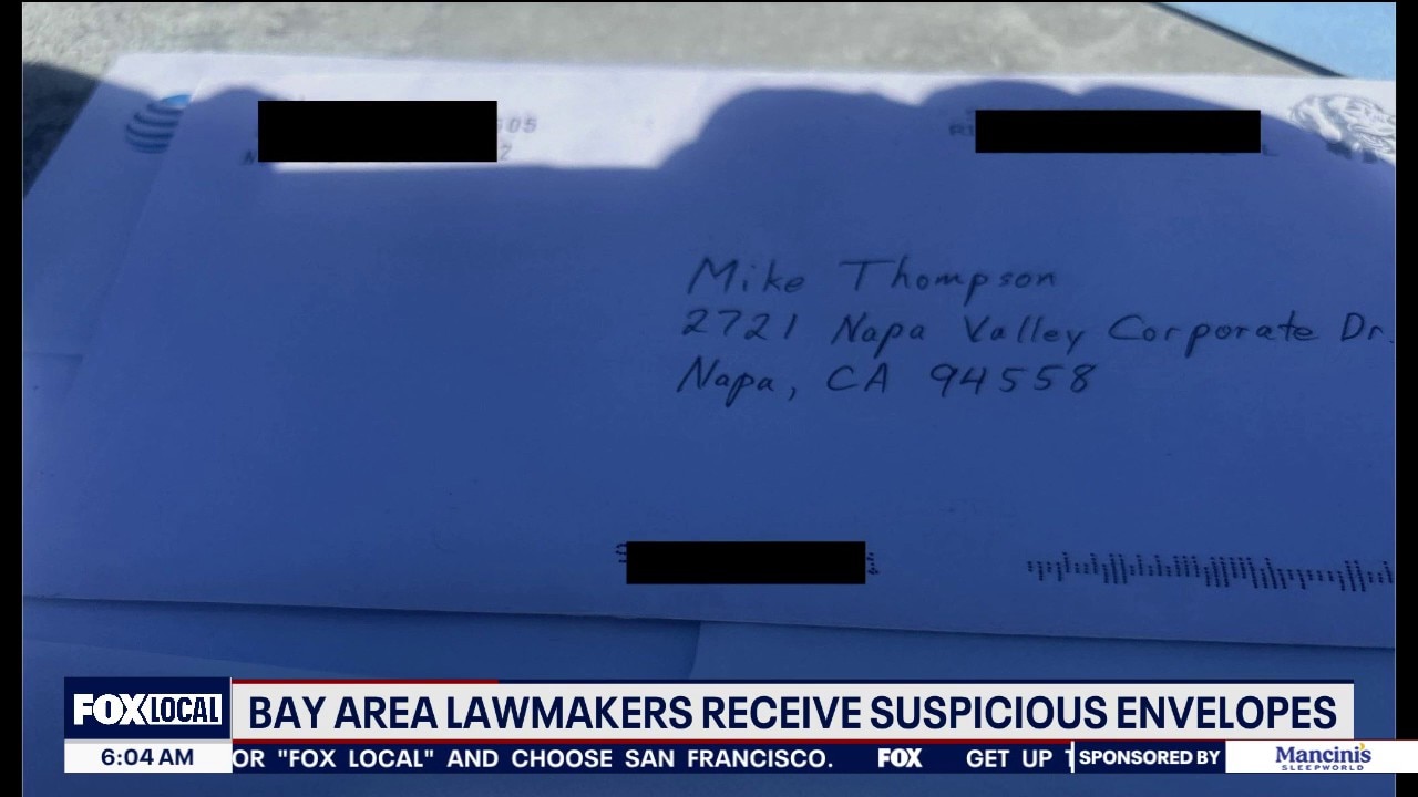 Bay Area lawmakers receive suspicious envelopes — KTVU FOX 2 Bay Area, Los Gatos Community news